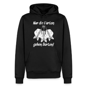 Lustige Dart Sprüche Die Harten Gehen Darten Darts - Männer Premium Bio Hoodie - Schwarz - Vorne - Nico (187cm)