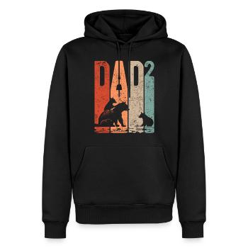 Dad Hoch 2 Papa Hoch 2 Kinder Bär Zweifacher Papa - Männer Premium Bio Hoodie - Schwarz - Vorne - Nico (187cm)