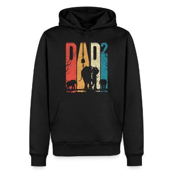 Dad Hoch 2 Papa Hoch 2 Kinder Papa Elefant - Männer Premium Bio Hoodie - Schwarz - Vorne - Nico (187cm)