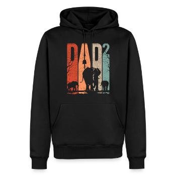 Dad Hoch 2 Papa Hoch 2 Kinder Papa Elefant - Männer Premium Bio Hoodie - Schwarz - Vorne - Nico (187cm)