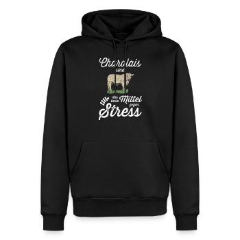 Charolais Rind I Frankreich Rinderzucht für - Männer Premium Bio Hoodie - Schwarz - Vorne - Nico (187cm)