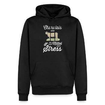 Charolais Rind I Frankreich Rinderzucht für - Männer Premium Bio Hoodie - Schwarz - Vorne - Nico (187cm)