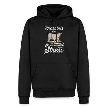Charolais Rind I Frankreich Rinderzucht für - Männer Premium Bio Hoodie - Schwarz - Vorne - Nico (187cm)