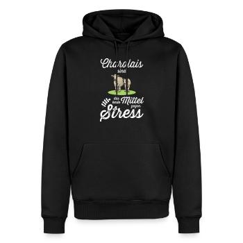 Charolais Rind I Frankreich Rinderzucht für - Männer Premium Bio Hoodie - Schwarz - Vorne - Nico (187cm)