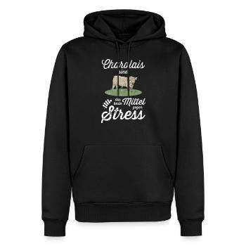 Charolais Rind I Frankreich Rinderzucht für - Männer Premium Bio Hoodie - Schwarz - Vorne - Nico (187cm)