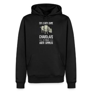 Charolais Rind I Frankreich Rinderzucht für - Männer Premium Bio Hoodie - Schwarz - Vorne - Nico (187cm)