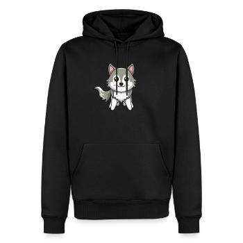 mignon Kawaii Husky - Sweat à capuche Premium bio Homme - noir - Devant - Nico (187cm)