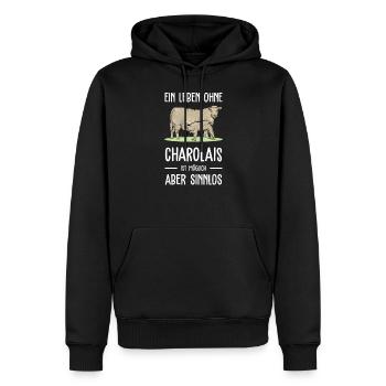 Charolais Rind I Frankreich Rinderzucht für - Männer Premium Bio Hoodie - Schwarz - Vorne - Nico (187cm)