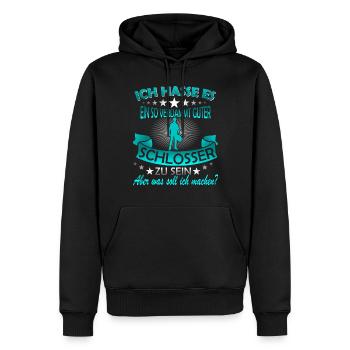 Lustiges Schlosser Schweisser Sprüche Geschenk - Männer Premium Bio Hoodie - Schwarz - Vorne - Nico (187cm)