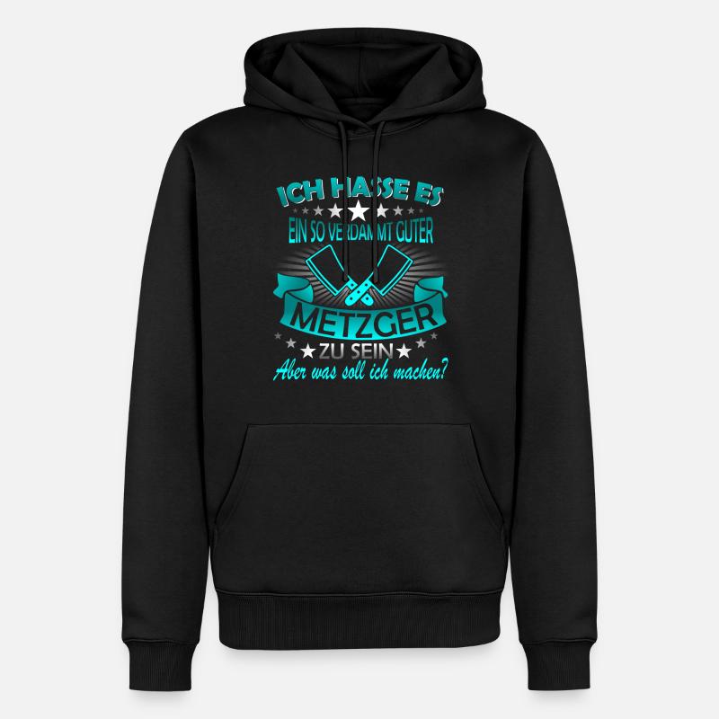 Fleischer Metzger Schlachter Schlächter - Männer Premium Bio Hoodie - Schwarz