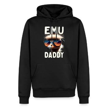 Emu Daddy Bird Ostrich Ratite Dad Father's Day Emu - Men’s Premium Organic Hoodie - black - Front - Nico (187cm)