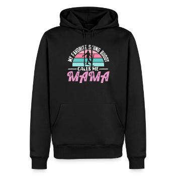 Skifahren Buddy Calls Me Mama Ski Schnee - Männer Premium Bio Hoodie - Schwarz - Vorne - Nico (187cm)