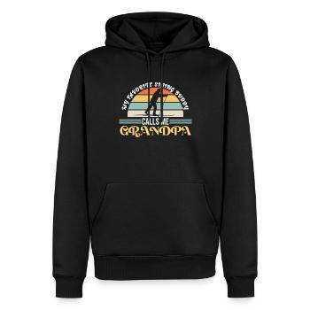 Skiing Buddy m’appelle grand-père Ski Neige - Sweat à capuche Premium bio Homme - noir - Devant - Nico (187cm)