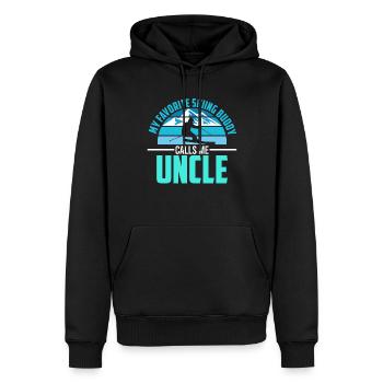 Skifahren Buddy Calls Me Onkel Ski Schnee - Männer Premium Bio Hoodie - Schwarz - Vorne - Nico (187cm)