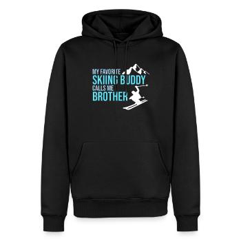 Skifahren Buddy Calls Me Brother Ski Schnee - Männer Premium Bio Hoodie - Schwarz - Vorne - Nico (187cm)