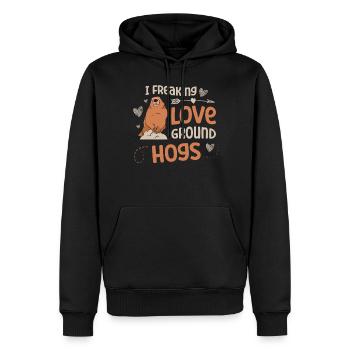 I Freaking Love Murmeltiere No Shadow Crew - Männer Premium Bio Hoodie - Schwarz - Vorne - Nico (187cm)