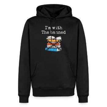 I'm with the banned bookworm - Men’s Premium Organic Hoodie - black - Front - Nico (187cm)