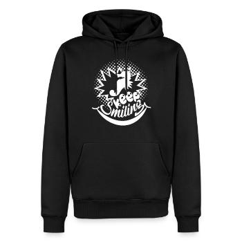 Seahorse Seahorse Keep Smiling - Men’s Premium Organic Hoodie - black - Front - Nico (187cm)