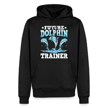Future Dolphin Trainer - Männer Premium Bio Hoodie - Schwarz - Vorne - Nico (187cm)