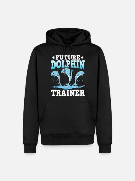 Future Dolphin Trainer - Männer Premium Bio Hoodie - Schwarz