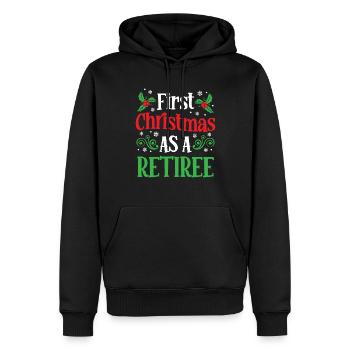 The first Christmas as a retiree family - Men’s Premium Organic Hoodie - black - Front - Nico (187cm)
