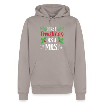 Premier Noël en tant qu’épouse Premier Noël - Sweat à capuche Premium bio Homme - taupe - Devant - Nico (187cm)