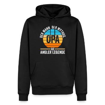 Angeln Fischer Opa Großvater Fischen Angel Angler - Männer Premium Bio Hoodie - Schwarz - Vorne - Nico (187cm)