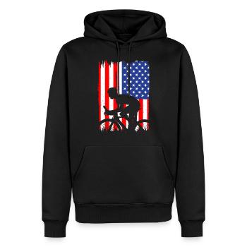 Radfahren Usa Flagge Fahrradliebhaber Radfahrer - Männer Premium Bio Hoodie - Schwarz - Vorne - Nico (187cm)