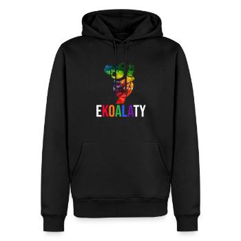 Mois de la fierté LGBTQ lesbienne gay d’Ekoalaty - Sweat à capuche Premium bio Homme - noir - Devant - Nico (187cm)