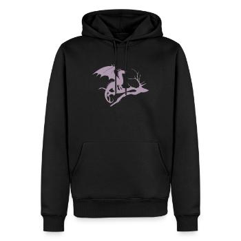 Dragon Design Silhouette Dead Tree - Men’s Premium Organic Hoodie - black - Front - Nico (187cm)