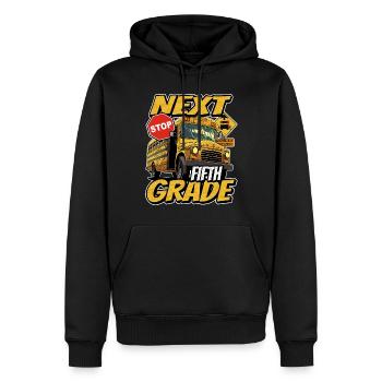 Prochaine station de la cinquième 5ème année de retour dans - Sweat à capuche Premium bio Homme - noir - Devant - Nico (187cm)