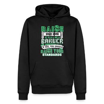 Barber Love A Barber - Men’s Premium Organic Hoodie - black - Front - Nico (187cm)
