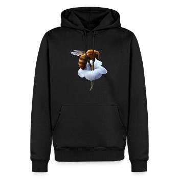 Biene auf Blume - Männer Premium Bio Hoodie - Schwarz - Vorne - Nico (187cm)