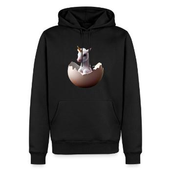 Schlüpfendes Baby Einhorn - Männer Premium Bio Hoodie - Schwarz - Vorne - Nico (187cm)