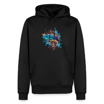Poisson coloré - Sweat à capuche Premium bio Homme - noir - Devant - Nico (187cm)