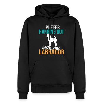 Labrador Liebhaber Geschenke - Männer Premium Bio Hoodie - Schwarz - Vorne - Nico (187cm)