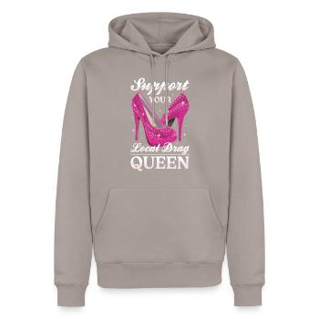 LGBTQ Soutenez votre drag queen locale - Sweat à capuche Premium bio Homme - taupe - Devant - Nico (187cm)