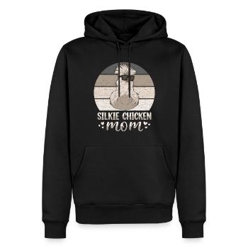 Silkie Chicken Mom Poulet chinois en soie - Sweat à capuche Premium bio Homme - noir - Devant - Nico (187cm)