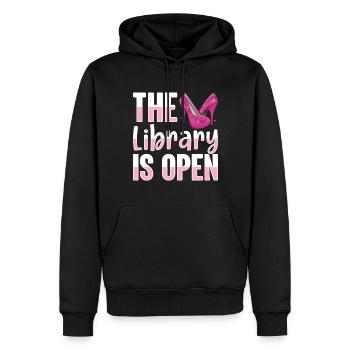 Stolz Die Bibliothek ist geöffnet Drag Queen - Männer Premium Bio Hoodie - Schwarz - Vorne - Nico (187cm)