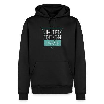 Édition limitée 1995 - Sweat à capuche Premium bio Homme - noir - Devant - Nico (187cm)