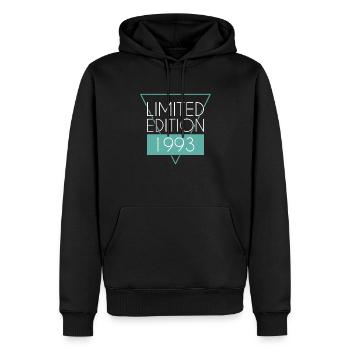 Édition limitée 1993 - Sweat à capuche Premium bio Homme - noir - Devant - Nico (187cm)