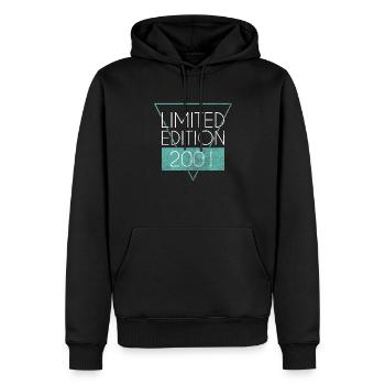 Limited Edition 2001 - Männer Premium Bio Hoodie - Schwarz - Vorne - Nico (187cm)