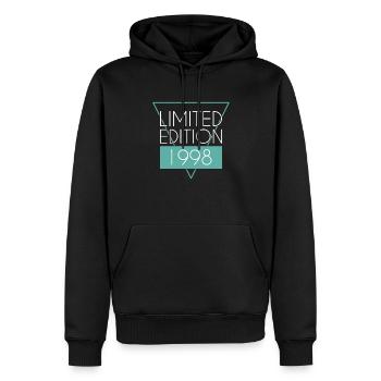 Édition limitée 1998 - Sweat à capuche Premium bio Homme - noir - Devant - Nico (187cm)