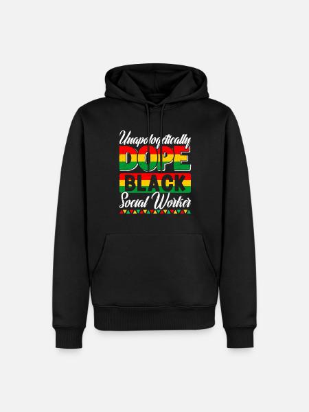 Unapologetically Worker african Design - Men’s Premium Organic Hoodie - black
