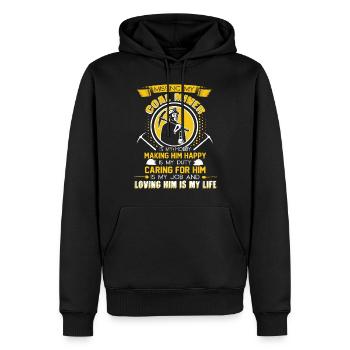 Coal Miner Missing My Coal Miner - Men’s Premium Organic Hoodie - black - Front - Nico (187cm)