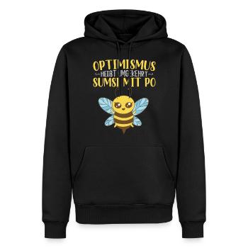 Optimismus Sumsi mit Po - Männer Premium Bio Hoodie - Schwarz - Vorne - Nico (187cm)