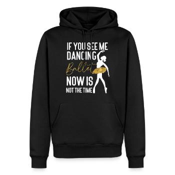 Ballerina Danza Ballerina Ballerina - Felpa con cappuccio ecologica premium da uomo - nero - Fronte - Nico (187cm)