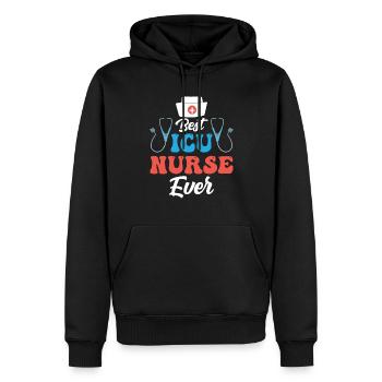 Best Intensive Care Nurse Ever - Men’s Premium Organic Hoodie - black - Front - Nico (187cm)