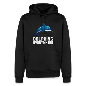 Dauphins partout IQ Créatures marines intelligentes - Sweat à capuche Premium bio Homme - noir - Devant - Nico (187cm)