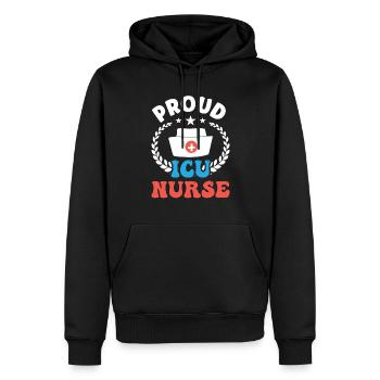 Proud Intensive Care Nurse - Men’s Premium Organic Hoodie - black - Front - Nico (187cm)